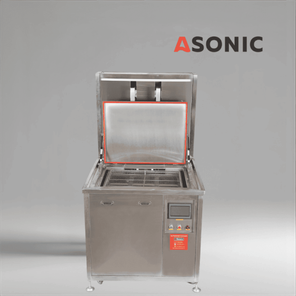 AONIC-IND-2000Pneumatic-1 ASONIC IND-2000 Pneumatic, heavy-duty ultrasonic cleaner with automatic pneumatic lift for large tools and machinery.