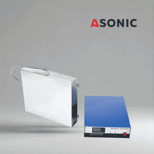 ASONIC IND-PLATE industrial ultrasonic immersion plate, providing powerful and uniform cleaning in large ultrasonic tanks.
