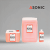 ASONIC AS-GEN general-purpose ultrasonic detergent in 1L, 5L, and 25L canisters.