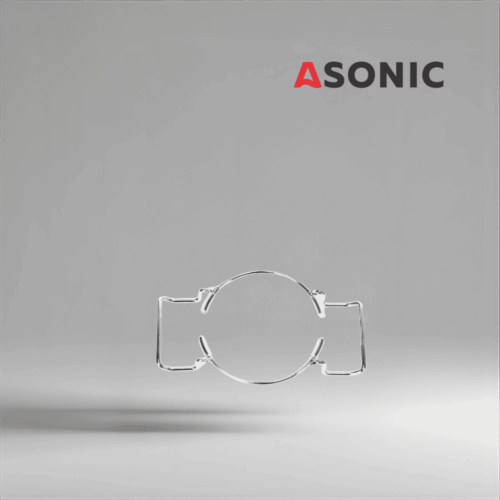 ASONIC laboratory beaker holder 0.8L, small stainless steel accessory for precision ultrasonic cleaning applications.