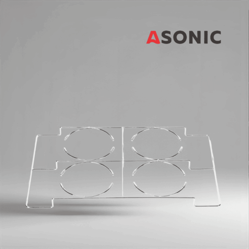 ASONIC laboratory beaker holder 10L, durable stainless steel accessory for securely positioning large beakers in ultrasonic cleaners.