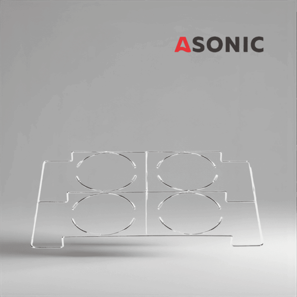 ASONIC-BEAKER-10L ASONIC laboratory beaker holder 10L, durable stainless steel accessory for securely positioning large beakers in ultrasonic cleaners.