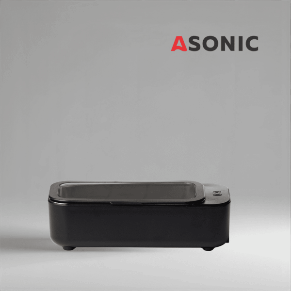 ASONIC HOME-450black ultrasonic cleaner, compact black design for cleaning jewelry, glasses and small items.
