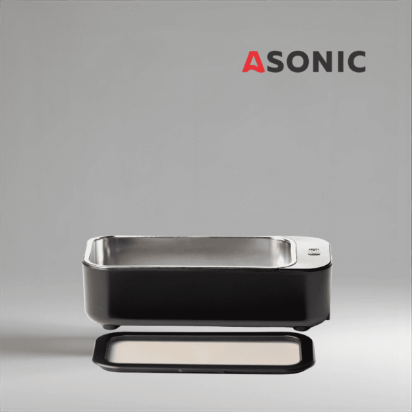 ASONIC HOME-450black ultrasonic bath, sleek and portable cleaner for home use, designed for daily accessories.
