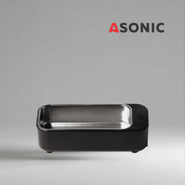 ASONIC HOME-450black compact ultrasonic bath, efficient unit for cleaning jewelry, eyewear and watches.