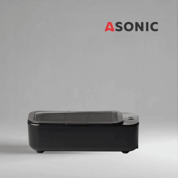 ASONIC HOME-450black ultrasonic cleaner, portable device for reliable home cleaning of small accessories.
