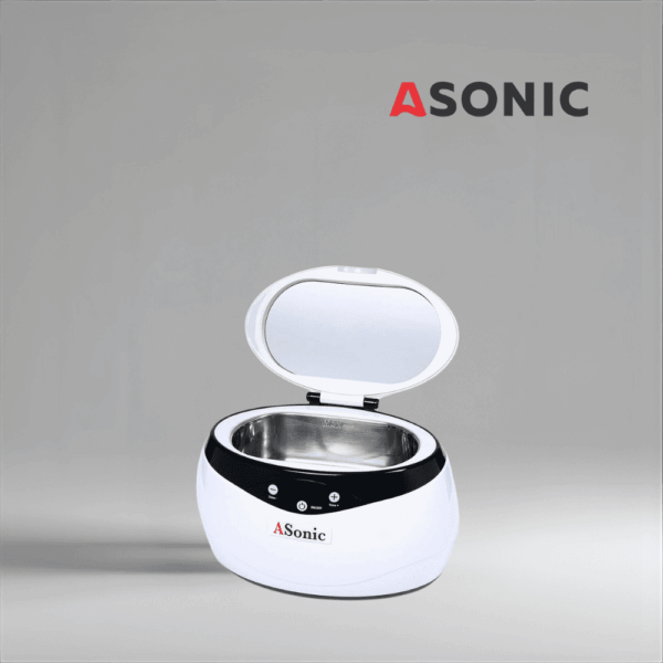 ASONIC-HOME-650-3 ASONIC HOME-650 small ultrasonic bath for jewelry, glasses and personal items, portable and efficient.