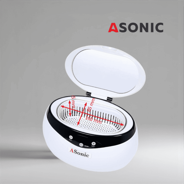 ASONIC-HOME-650-7 ASONIC HOME-650 ultrasonic cleaner, compact bath for jewelry, glasses and daily household cleaning.