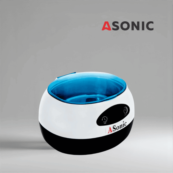 ASONIC HOME-750 ultrasonic cleaner for daily household use, ideal for jewelry, glasses and coins.