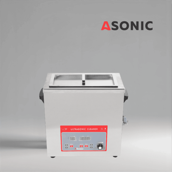ASONIC IND-80 stainless steel ultrasonic cleaner, built for precision cleaning of delicate items.