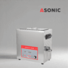 ASONIC IND-80 ultrasonic cleaning machine, compact stainless steel design for precision applications.