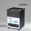 Black ASONIC MED 2L ultrasonic cleaner with closed lid for medical and laboratory instrument cleaning.