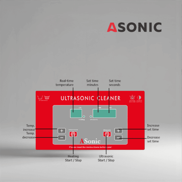 ASONIC PRO-30 ultrasonic cleaner, mid-size 40kHz unit for jewelry, eyewear and small household tools.