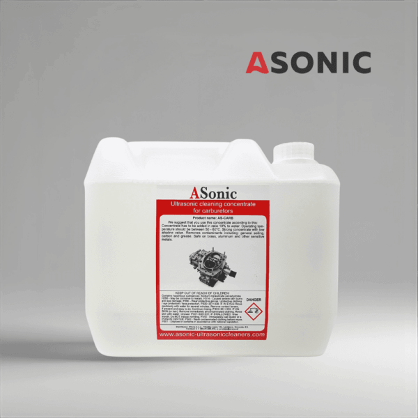 ASONIC AS-CARB-5 ultrasonic carburetor cleaner, 5L powerful solution for injectors, engines and automotive parts