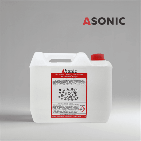 ASONIC AS-SENS-5 sensitive ultrasonic cleaning solution, 5L detergent for delicate instruments and fragile materials.
